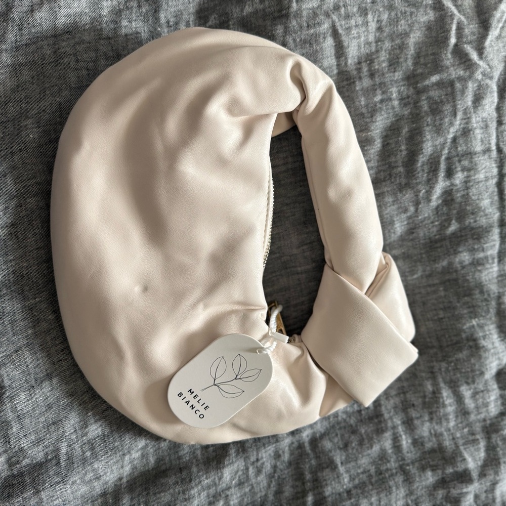 Melie Bianco Cream Clutch